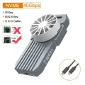 Корпус SSD MAIWO 40 Гбит/с M.2 NVMe с инструментом Thunderbolt 4/3 USB4, бесплатная установка, поддержка интерфейса M-Key B + M, размер SSD 2280, 40Gbps NVME FAN