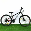 Горный велосипед PLANDY год 2024, рама 14, на рост 140-175 см, черный, красный