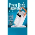 Внешний аккумулятор для телефона, зарядное устройство повербанк, power bank, powerbank 100000 mah быстрая зарядка, белый