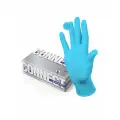 Перчатки медицинские одноразовые смотровые нитриловые Connect, голубые, 50 пар (100 штук), размер L (большие) 631131