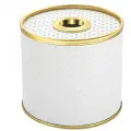Салфетница Geralis PUNTO, экокожа, ABS пластик, круглая, белая, с кантом золото