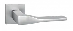 Ручка дверная межкомнатная на квадратной розетке Турин, супер сатин хром