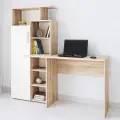 Компьютерный стол с пеналом, с полками Квартет-7 (1500х1508х500 мм) дуб сонома/белый