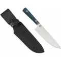 Нож Цельнометаллический Поварской (сталь 95x18, микарта зелено-синяя)