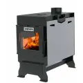 Печь отопительная MIRA 2S стальная 10 кВт дверца со стеклом 150 м3, футеровка вермикулит, с эффектом живого огня