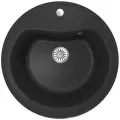 Мойка для кухни из искусственного мрамора круглая MIXLINE ML-GM 09, с сифоном, антрацит