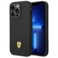 Ferrari силиконовый чехол для iPhone 14 Pro Max, Liquid Silicone with metal logo, черный