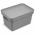 Коробка для хранения КНР с крышкой Фортуна цвет серый, 27х19х15 см