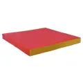Мат спортивный гимнастический для шведской стенки, мягкий щит детский KMSsport № 2 (100х100х10) красный/жёлтый