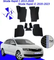 Автомобильные коврики EVA/ЕВА/ЭВА для Skoda Rapid 1 и 2 / Шкода Рапид 1 и 2 / 2013-2023 черный василек
