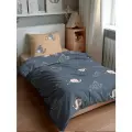 Детское постельное белье Сонный Гномик Киты, хлопок 100%, серое, 160x80 3005/5
