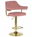 Стул барный DOBRIN CHARLY GOLD LM-5019_Gold розовый велюр