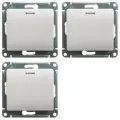 Выключатель 1-клавишный с подсветкой Schneider Electric Glossa, сх.1а, 10AX, Перламутр(комплект из 3 шт)