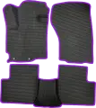 Коврики ЕВА для Mitsubishi Outlander XL (2006-2012) / Митсубиши Аутлендер ХЛ / Черные соты / Фиолетовый кант / комплект 5 шт.