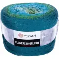 Пряжа YarnArt Flowers Moonlight морская волна-зеленый-бирюза (3256), 53%хлопок/43%акрил/4%металлик, 1000м, 260г, 2шт
