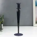 Подсвечник стекло на 1 свечу 'Изящество' графит 32х9,5х9,5 см