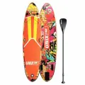Сапборд надувной для плавания UNIX Line sup board City Graffiti (335 см) до 200 кг, двухслойный, с веслом, в рюкзаке