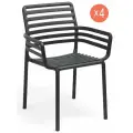 Комплект из 4-х садовых обеденных кресел NARDI Doga, цвет антрацит