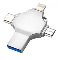 1 TБ / Флешка многофункциональная 4в1 для iOS/Android/Windows, металлическая