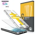 Защитное стекло Samsung S24 ultra с установщиком, без рамки, прозрачное
