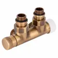 Узел SR Rubinetterie термостатический угловой нижнего подключения 1/2х3/4Е Бронза (правый)