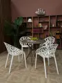 Комплект садовой мебели Royal Family: стол TOM капучино + 4 белых стула ARIA