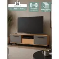 Тумба под телевизор ТВ-2, дуб крафт золотой/графит