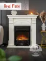 Камин электрический напольный Royal Flame модель Dublin рустик слоновая кость с очагом Fobos M Black RC, звуковой эффект потрескивания, обогрев 1.5 кВт