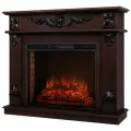Электрокамин RealFlame Верона 26 коричневый МДФ с очагом Epsilon 26 S IR, имитация живого пламени, ИК обогрев, звук, пульт