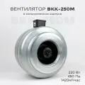 Вентилятор канальный ВКК-250 в металлическом корпусе, 220В, 1100 м3/час, 138 Вт, для воздуховодов 250 мм, IP 44