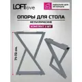Ножки для стола, опоры мебельные Треугольник 71см профиль 60x30 2шт серые