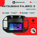 Магнитола Android 13 Mitsubishi Pajero 3 1999-2006, 4/64ГБ, с крутилками / Митсубиши Паджеро 3 / Мультимедиа + переходная рамка