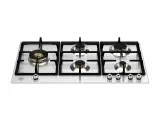 Варочная панель газовая Bertazzoni P905LPROX dual wok сбоку, 90 см, нержавеющая сталь, гарантия производителя