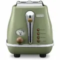 Тостер DeLonghi ICONA Vintage CTOC 2003, оливковый, механическое управление, с поддоном
