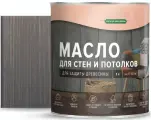 Масло для деревянных стен и потолков 1 л, цвет серо-голубой, жидкое средство для наружных и внутренних работ на основе натурального масла, воска и растворителя, защищает древесину от грибков и плесени, не образует разводов