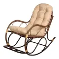 Кресло качалка с подножкой из искусственного ротанга, цвет какао