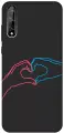 Матовый Soft Touch силиконовый чехол на Huawei Y8P, Honor 30i, Хуавей У8Р, Хонор 30ай с 3D принтом Fall in Love черный