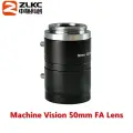 ZLKC C Mount 1/1,8 дюйма 5MP 75 мм Объектив 4 мм 6 мм 8 мм 12 мм-50 мм Объектив с фиксированным фокусным расстоянием F2.0 с ручной диафрагмой машинного зрения FA, 50mm FA Lens
