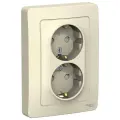 Розетка 2-ая с заземлением со шторками 16А, 250В, молочная, Systeme Electric Blanca (комплект 3шт)