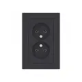 Розетка двухместная ATLASDESIGN, скрытый монтаж, карбон | код. ATN001020 | Schneider Electric (3шт. в упак.)
