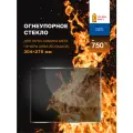 Огнеупорное жаропрочное стекло для печи-камина Мета Печора Аква (большое), 304х276 мм