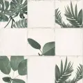 Самоклеящаяся антивандальная пленка для декора мебели и кухонных фартуков. Плитка и листья. 60х155 см.
