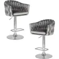 Набор 2 шт. Стул барный DOBRIN MARCEL, LM-9692, серый велюр (MJ9-75)