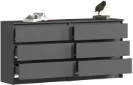 Комод СВК Мори МК1380.6 Графит Размеры: Высота 730мм Глубина 410мм Ширина 1380мм
