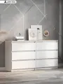 ARNIKA Комод с ящиками для одежды Довер белый, 138.1х39х75.4 см