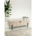Пуф банкетка SAMOYLOV MEBEL с ящиком для хранения. Дизайнерский бежевый пуфик.