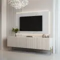 Тумба под телевизор напольная 180 см Селлин бежевый, тв комод на ножках