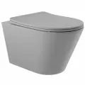 Унитаз подвесной Aqueduto Cone CON0130 безободковый, с сиденьем микролифт, серый матовый