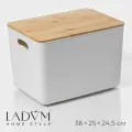 Контейнер для хранения с крышкой и ручками LaDо? m Натурэль, 36?25?24,5 см, цвет белый LaDо? m 99515 .