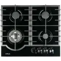 Варочная панель газовая, 60 см, Газ-контроль, Автоподжиг, Турбо-конфорка WOK, Закаленное стекло, il Monte BH-615G